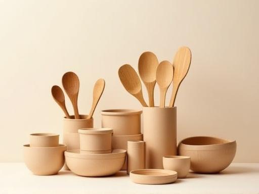 Utensili cucina in legno e bambù