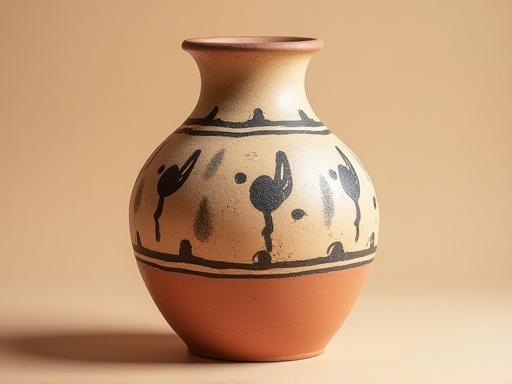 Vaso in ceramica fatto a mano con motivi etnici